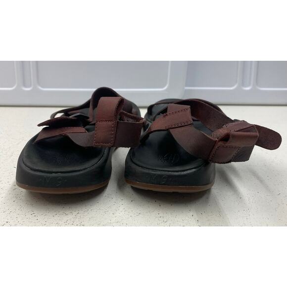 Men Chaco Wayfarer Port burgundy leather strap outdoor sandals shoes, 9